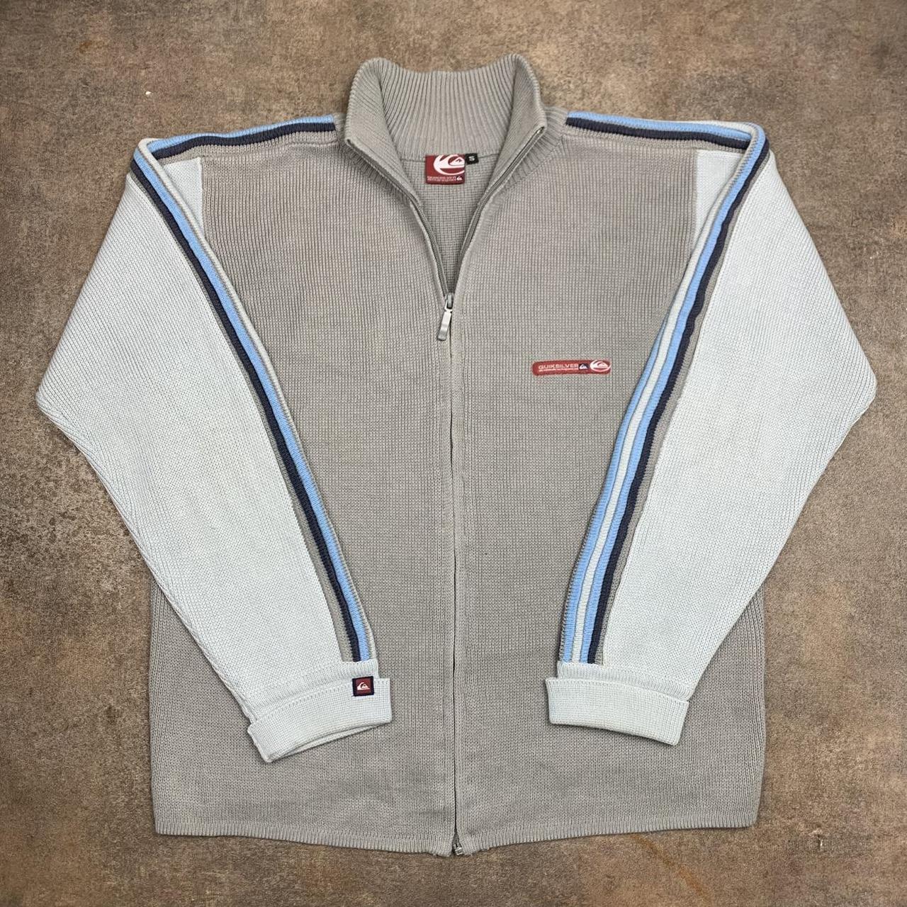 Quiksilver 90s knit beige cream zip fleece jumper