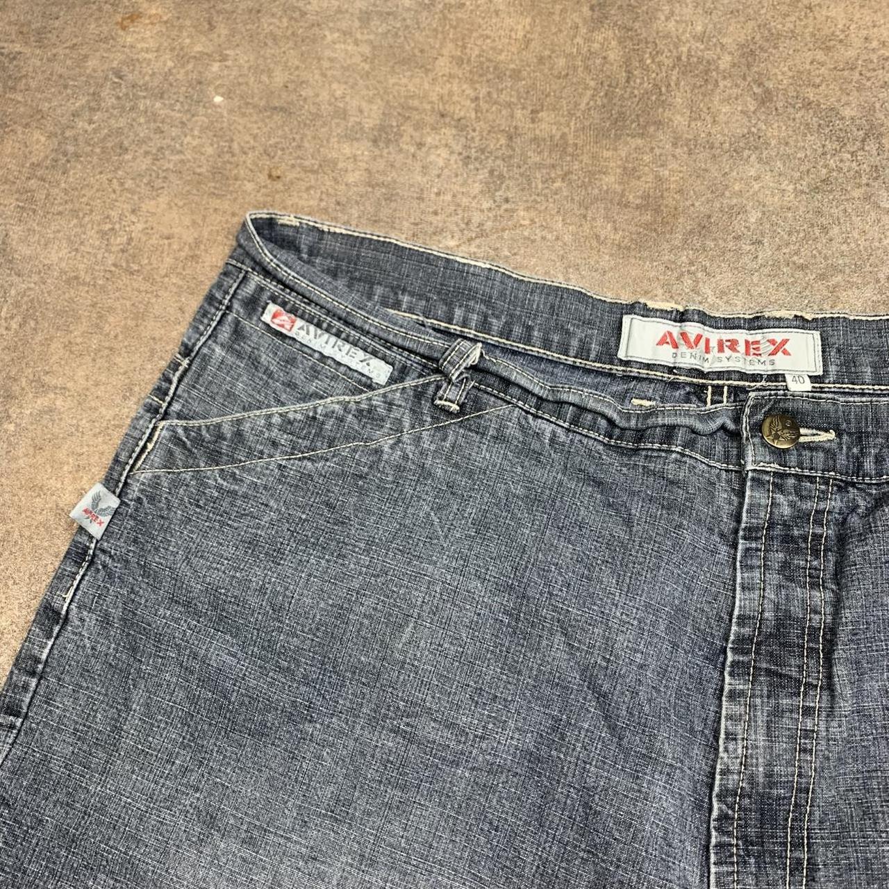 Avirex 90s baggy grey black faded denim jorts