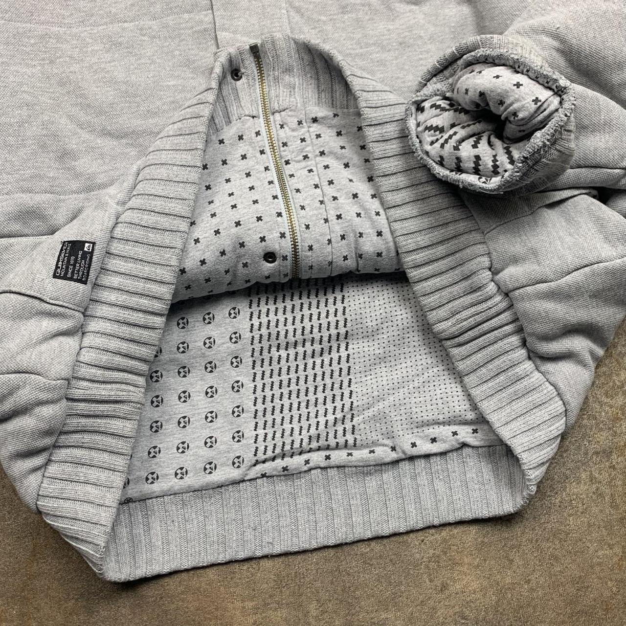 Quiksilver 00s light grey boxy zip hoodie