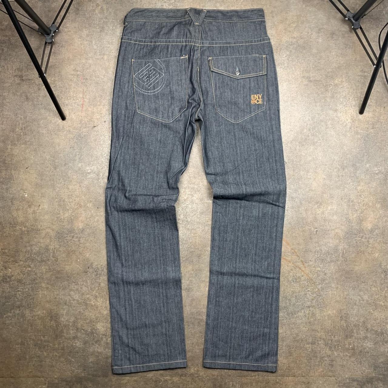 Enyce 00s grey navy baggy graphic denim jeans