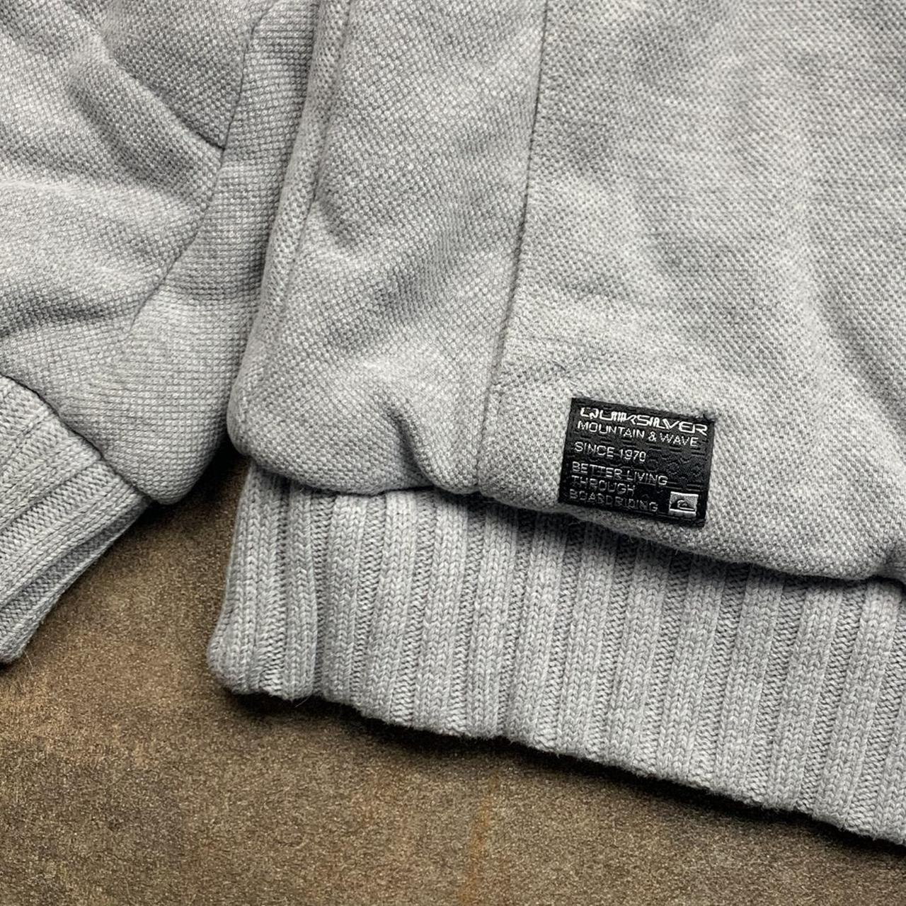 Quiksilver 00s light grey boxy zip hoodie
