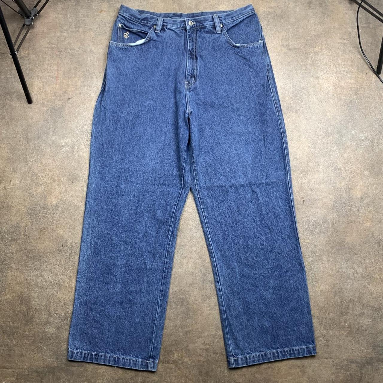 Rocawear 90s baggy navy graphic denim jeans