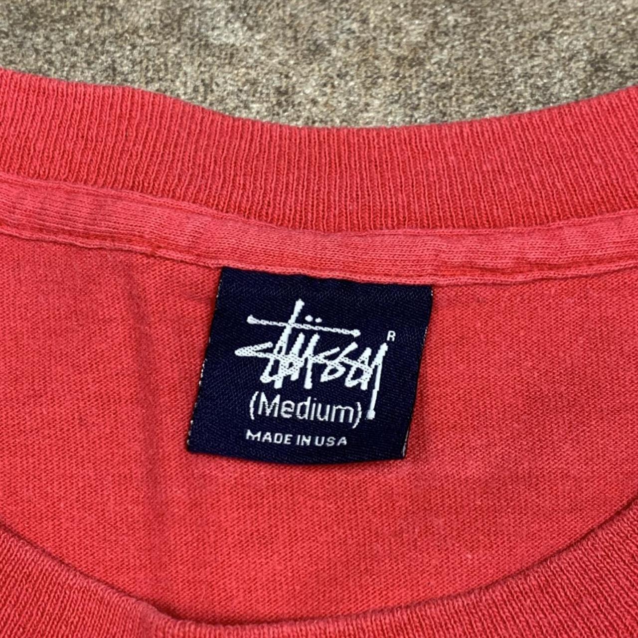 Stüssy 00s red boxy graphic tee