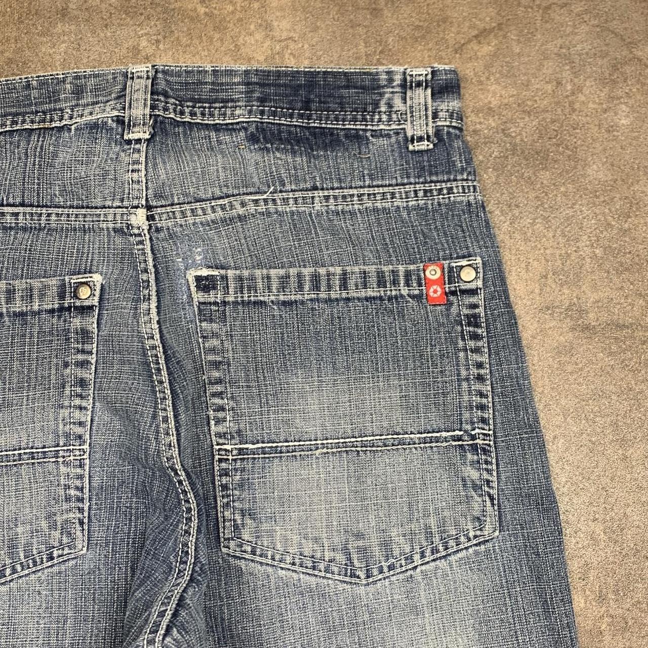 Southpole 00s red tab light blue faded baggy denim jeans