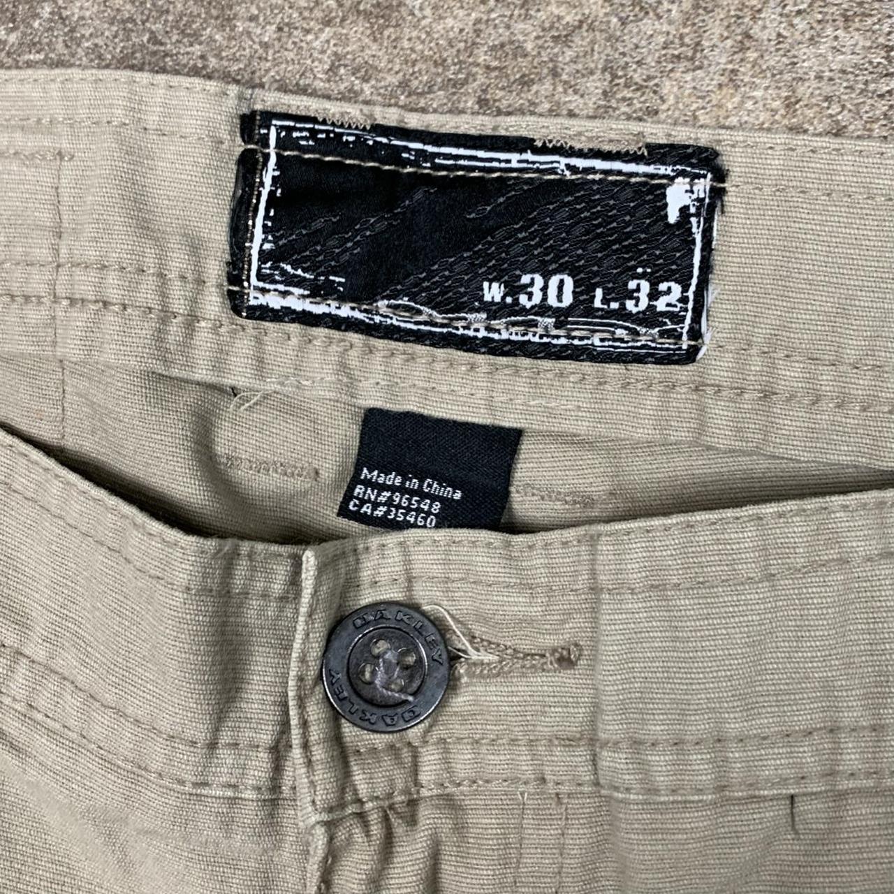 Oakley 00s cream beige baggy logo jeans