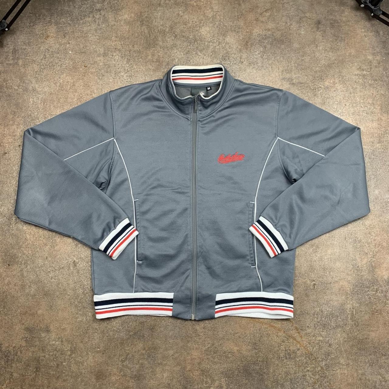 Quiksilver 90s grey graphic boxy zip jumper