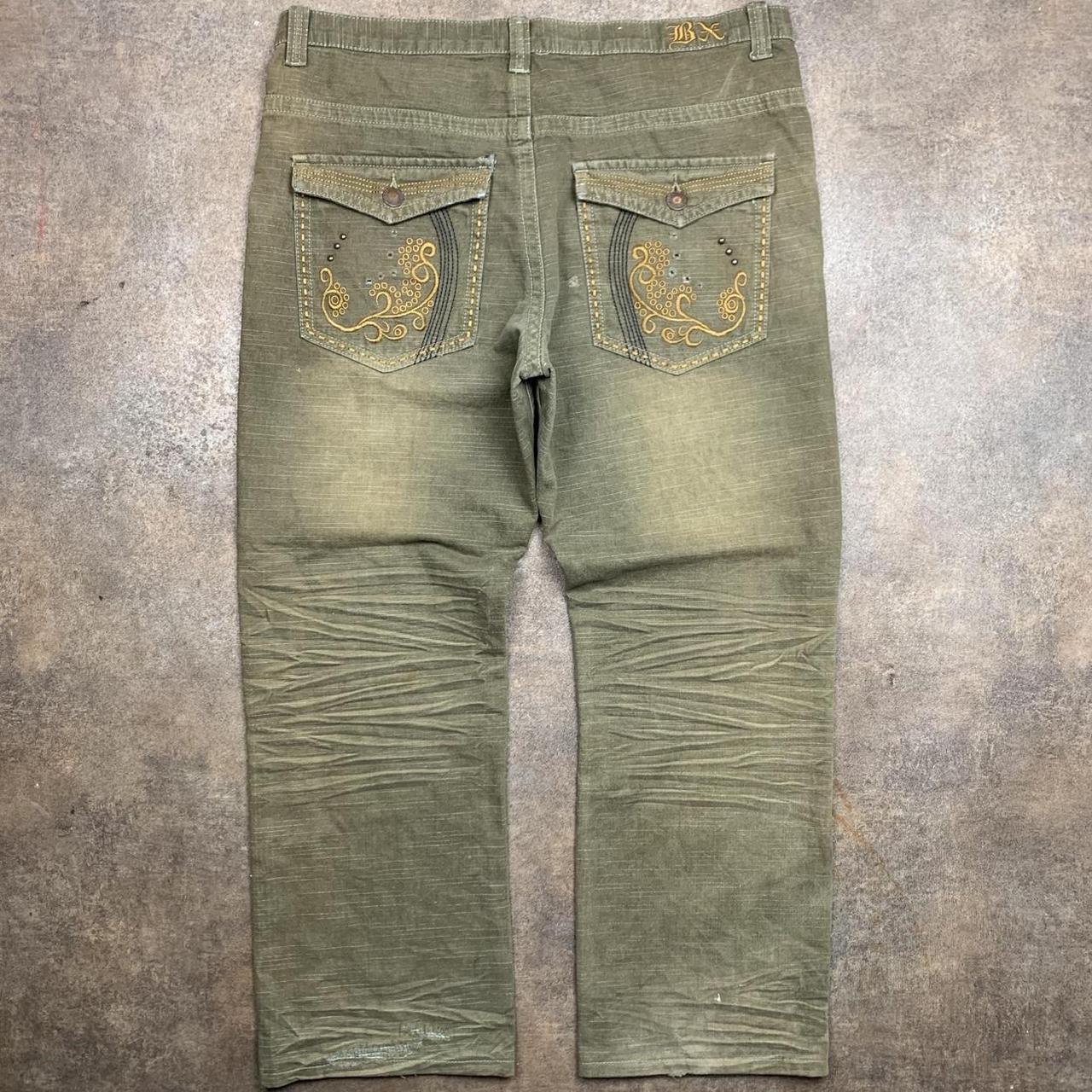 Brooklyn Xpress 90s khaki graphic baggy denim jeans