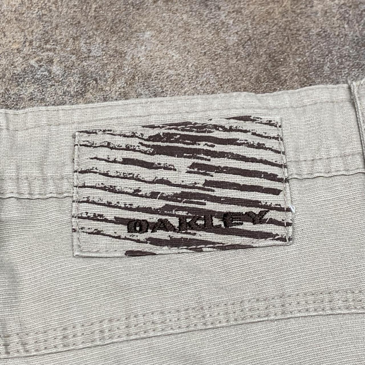 Oakley 00s cream beige baggy logo jeans