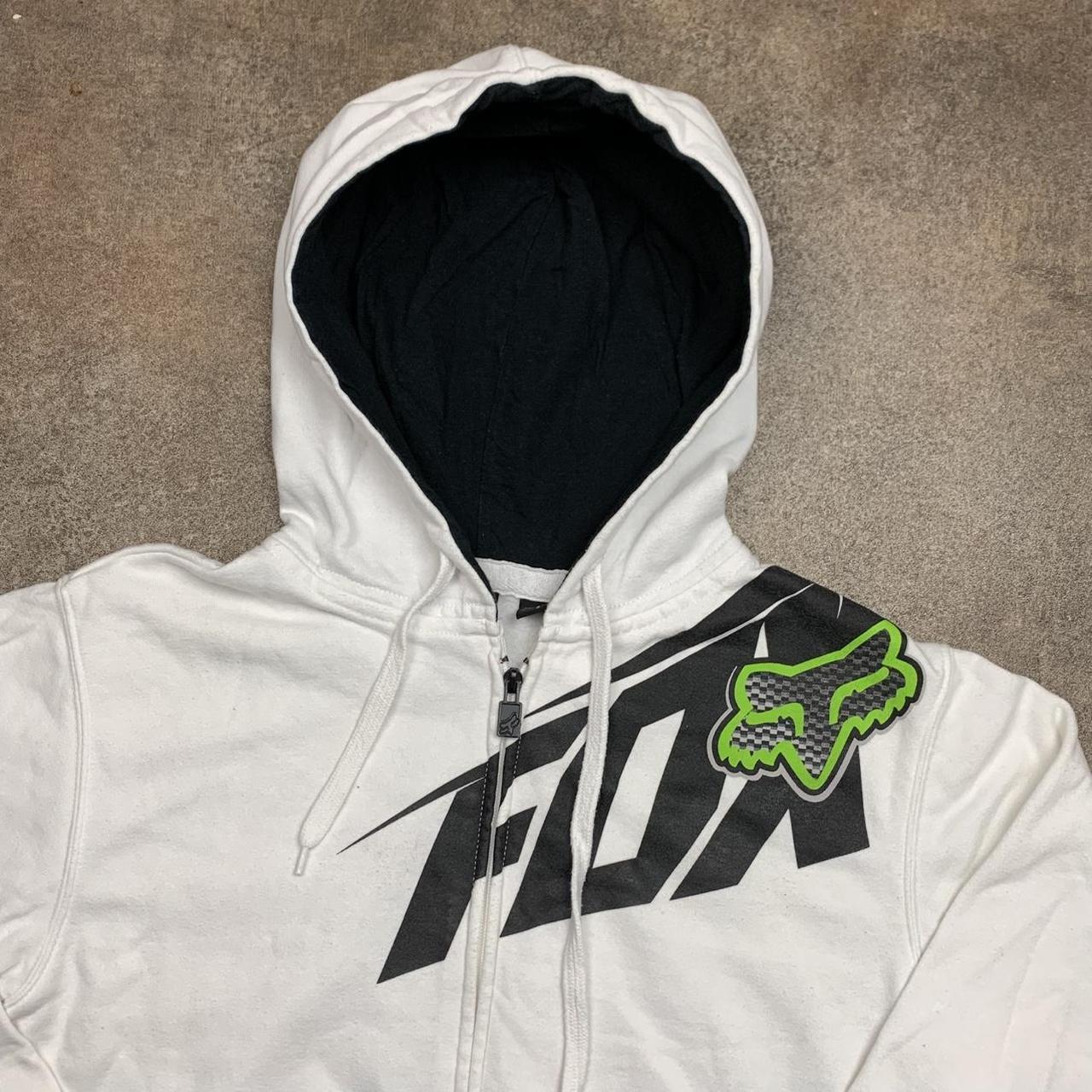 Fox Racing 00s white black zip hoodie