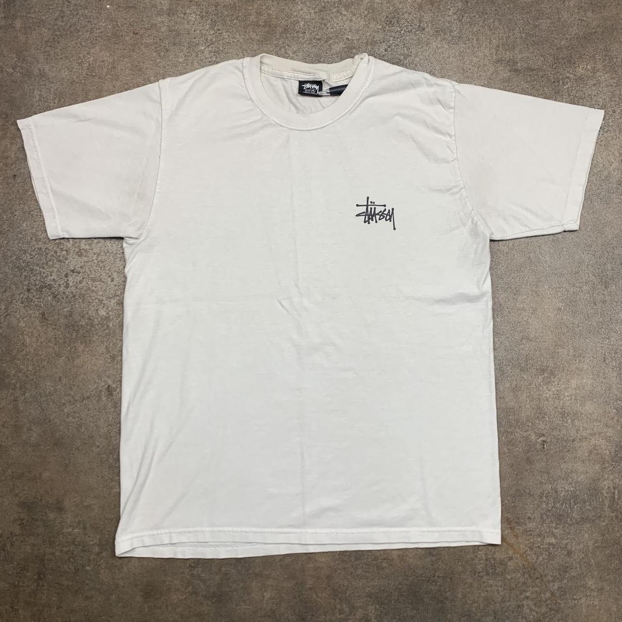 Stüssy white black graphic tee