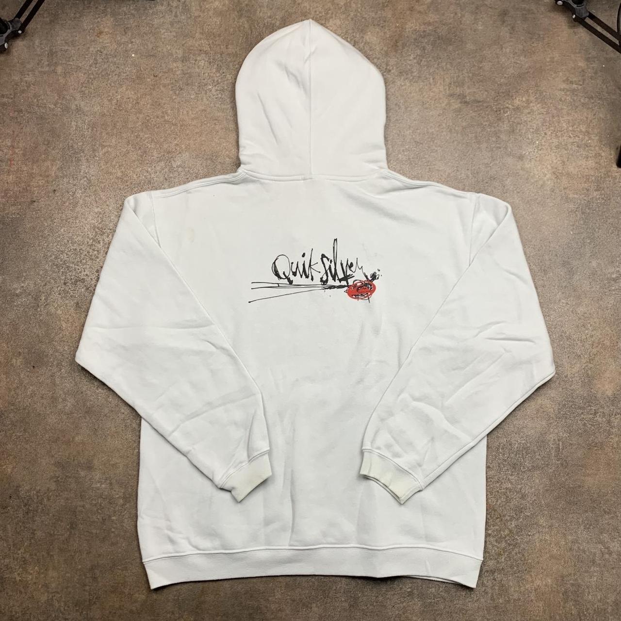 Quiksilver 90s white boxy graphic hoodie