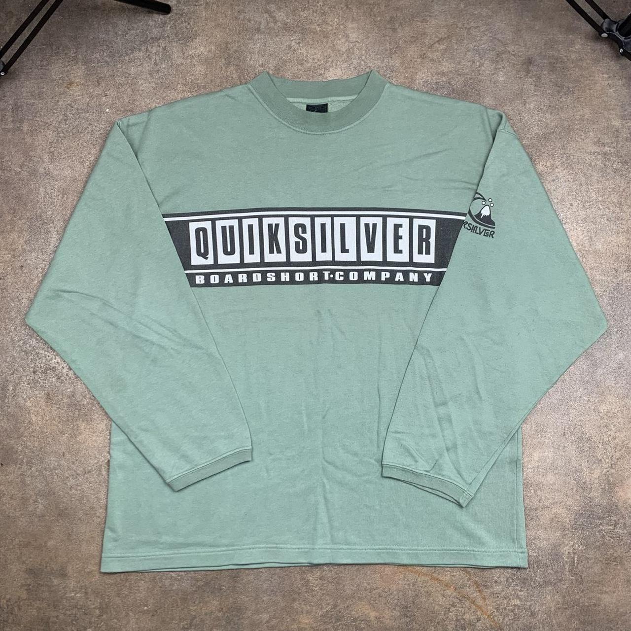 Quiksilver 90s green graphic boxy sweatshirt