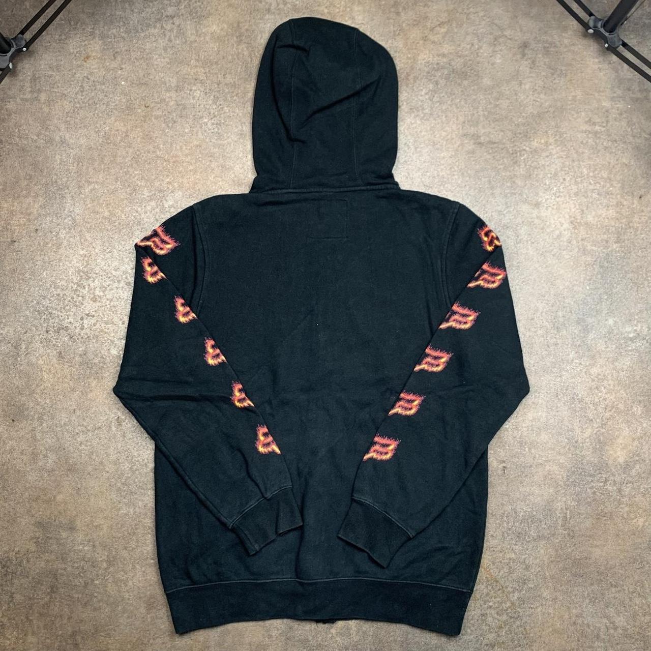 Fox Racing black flame graphic zip hoodie