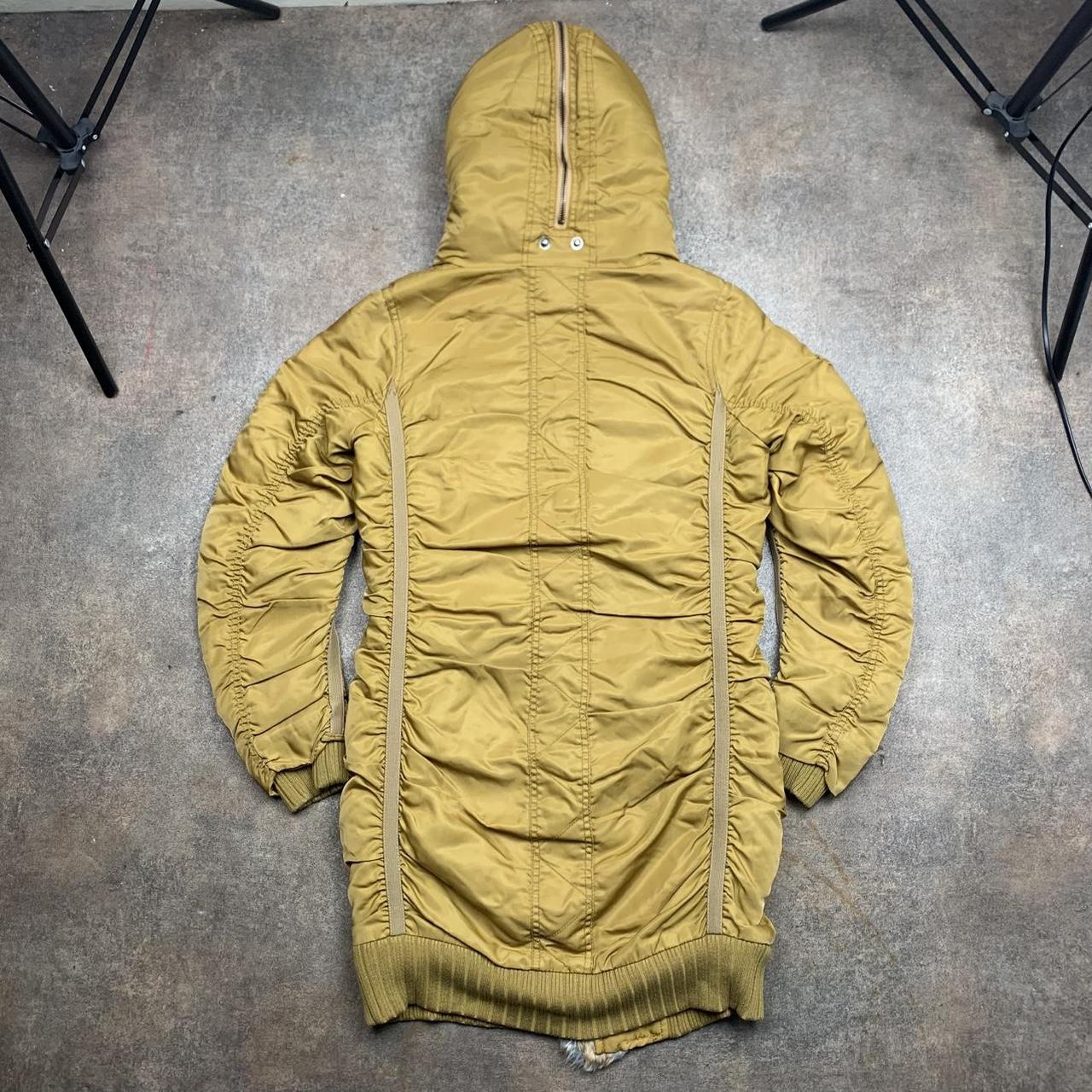 Avirex 00s utilised split hood mustard zip long coat