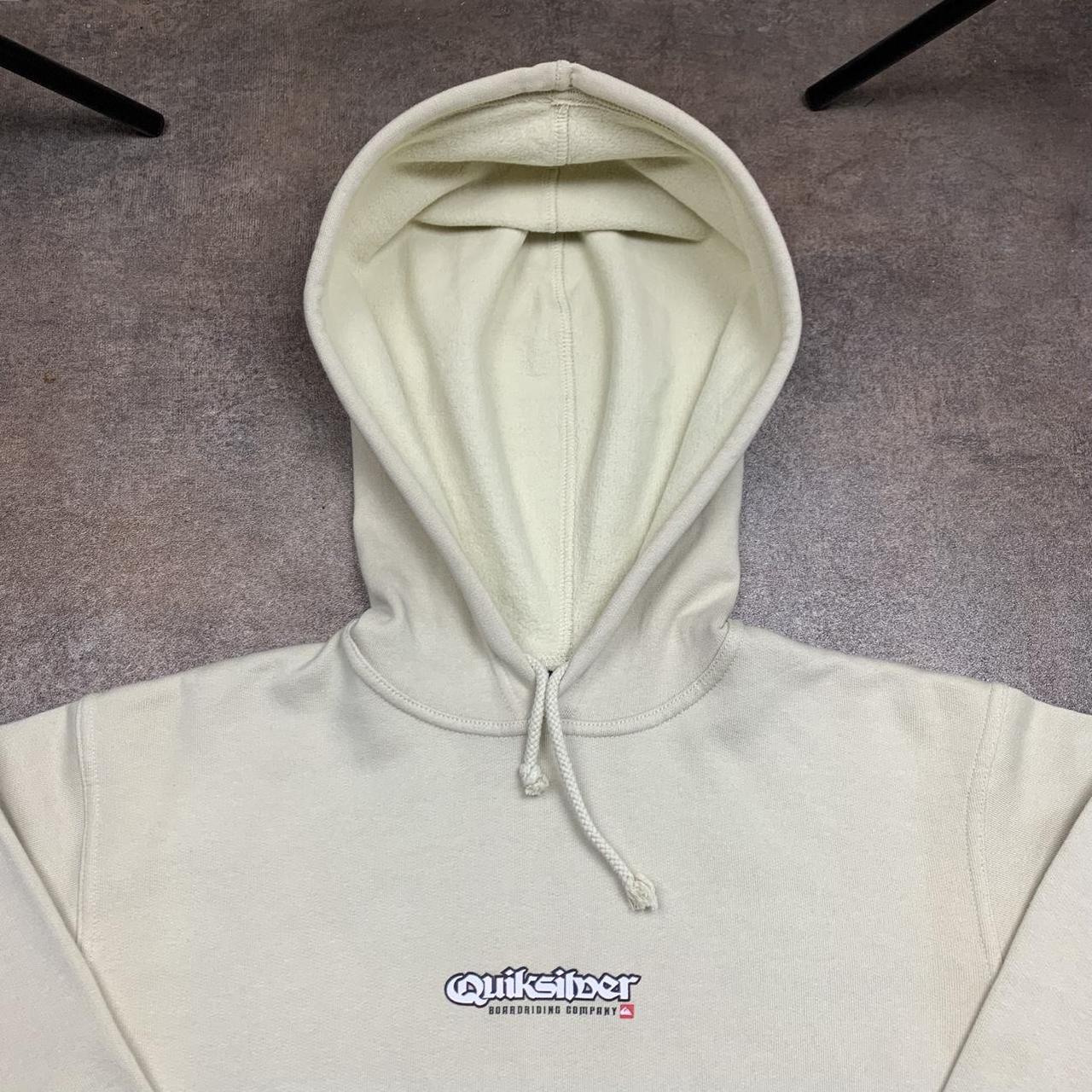Quiksilver 90s cream skate graphic boxy hoodie
