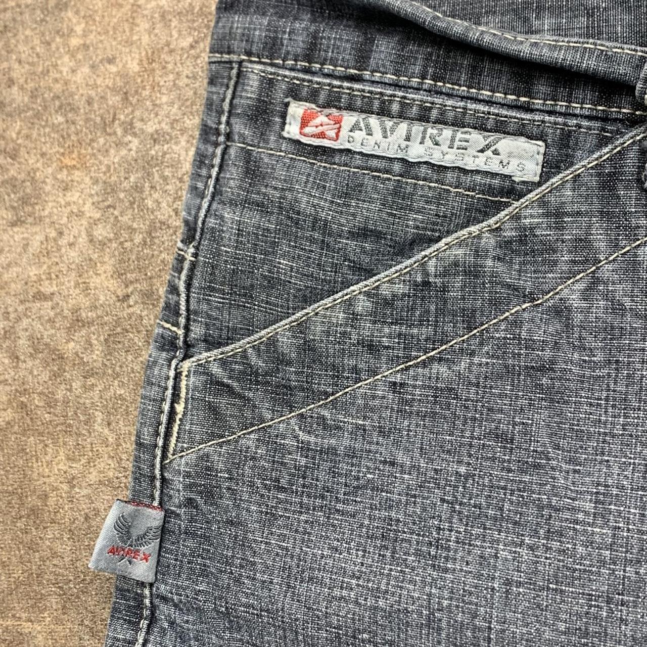 Avirex 90s baggy grey black faded denim jorts