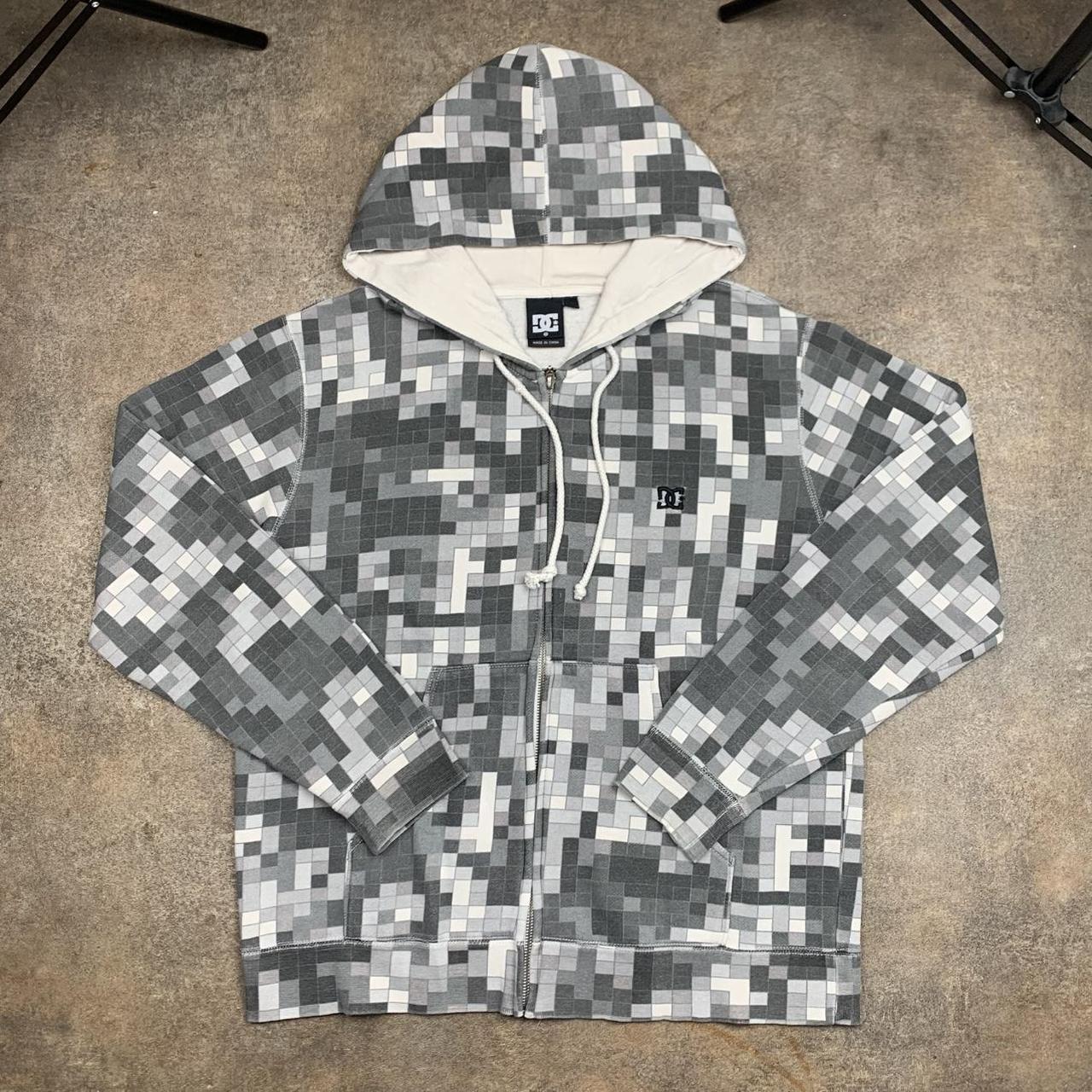 DC Shoes 00s white grey boxy graphic zip hoodie
