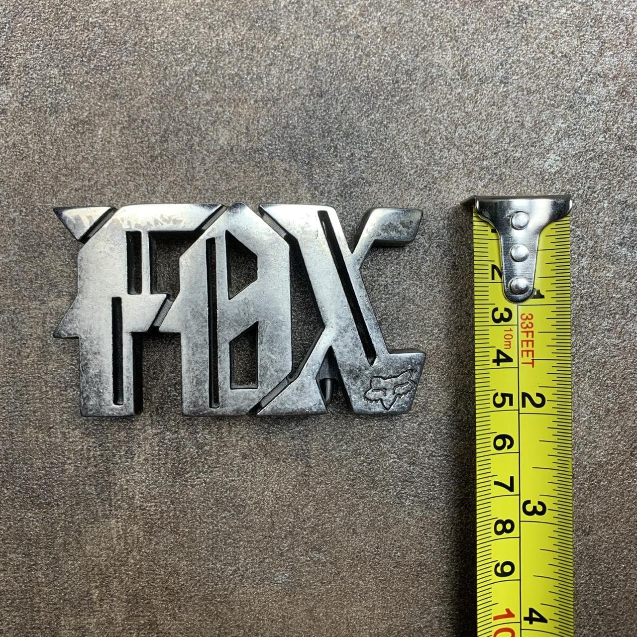 Fox Racing vintage Y2K grunge skate emo metal grey belt buckle