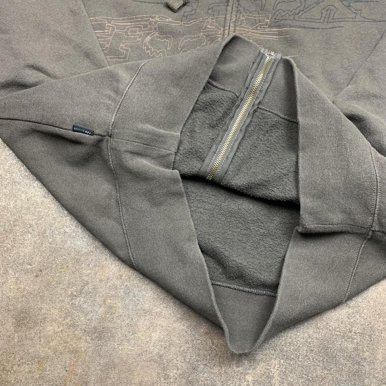 Fox Racing 00s graphic brown baggy zip hoodie