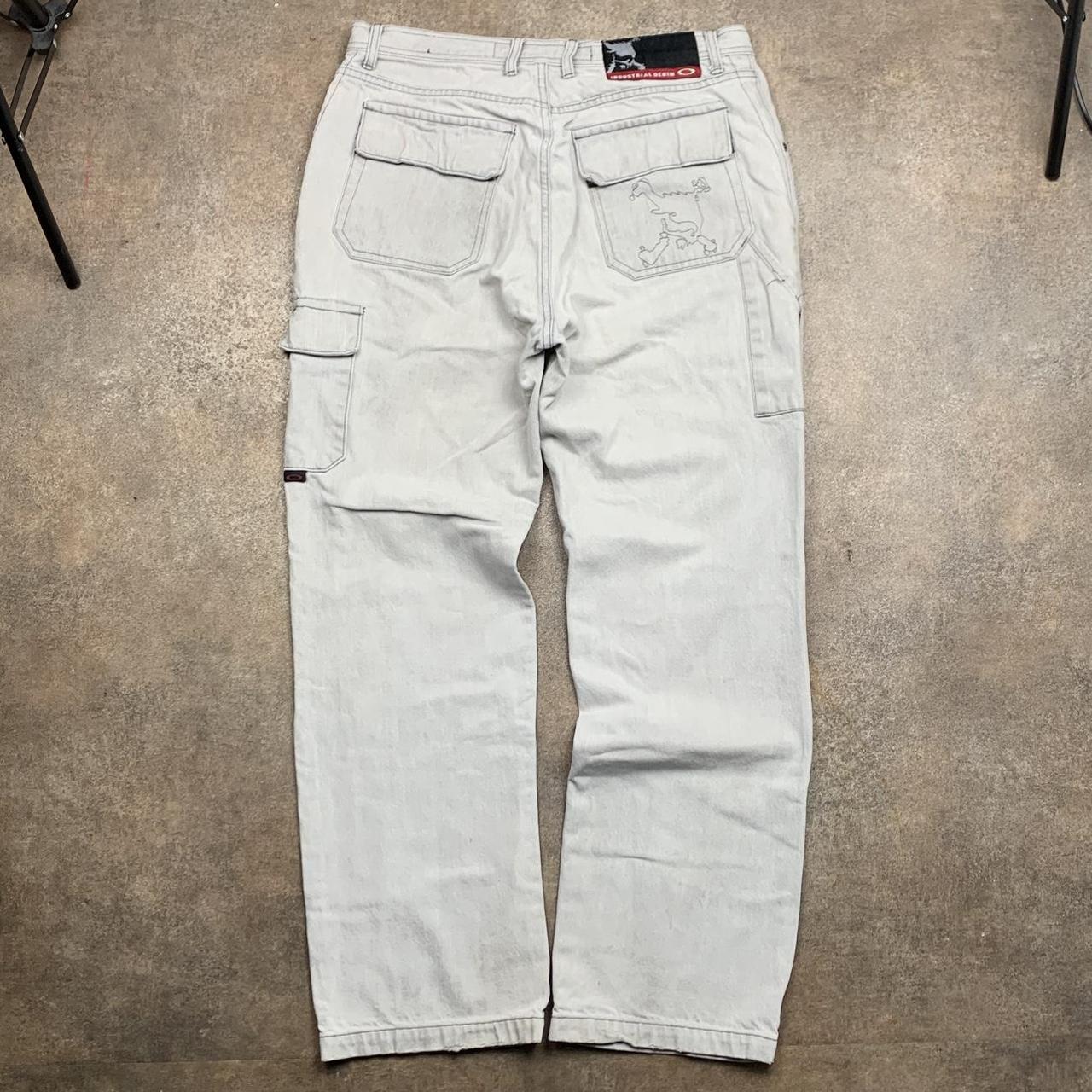 Oakley Software 00s baggy white grey carpenter jeans