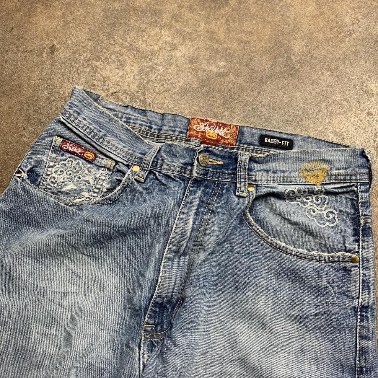 Ecko Unltd. 00s baggy blue graphic grunge denim jeans