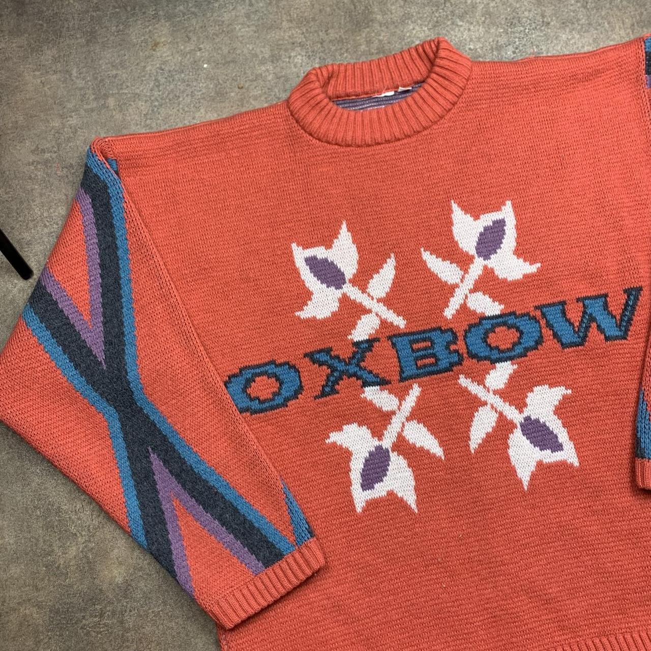 Oxbow 90s graphic orange chunky knit jumper