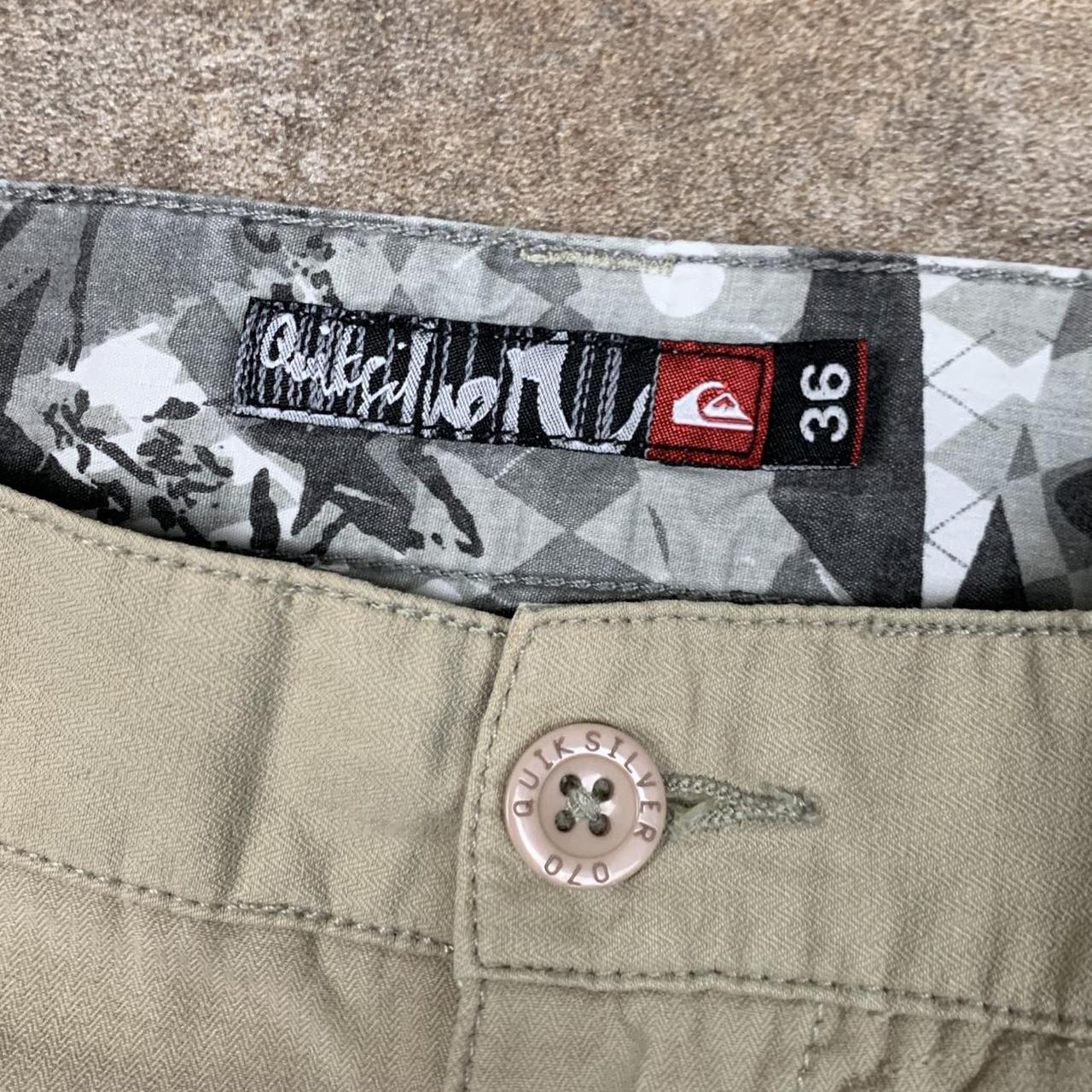 Quiksilver 00s cream baggy graphic cargo trousers
