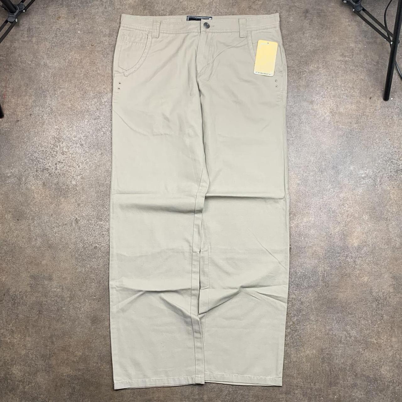 Oakley 00s cream beige baggy logo jeans