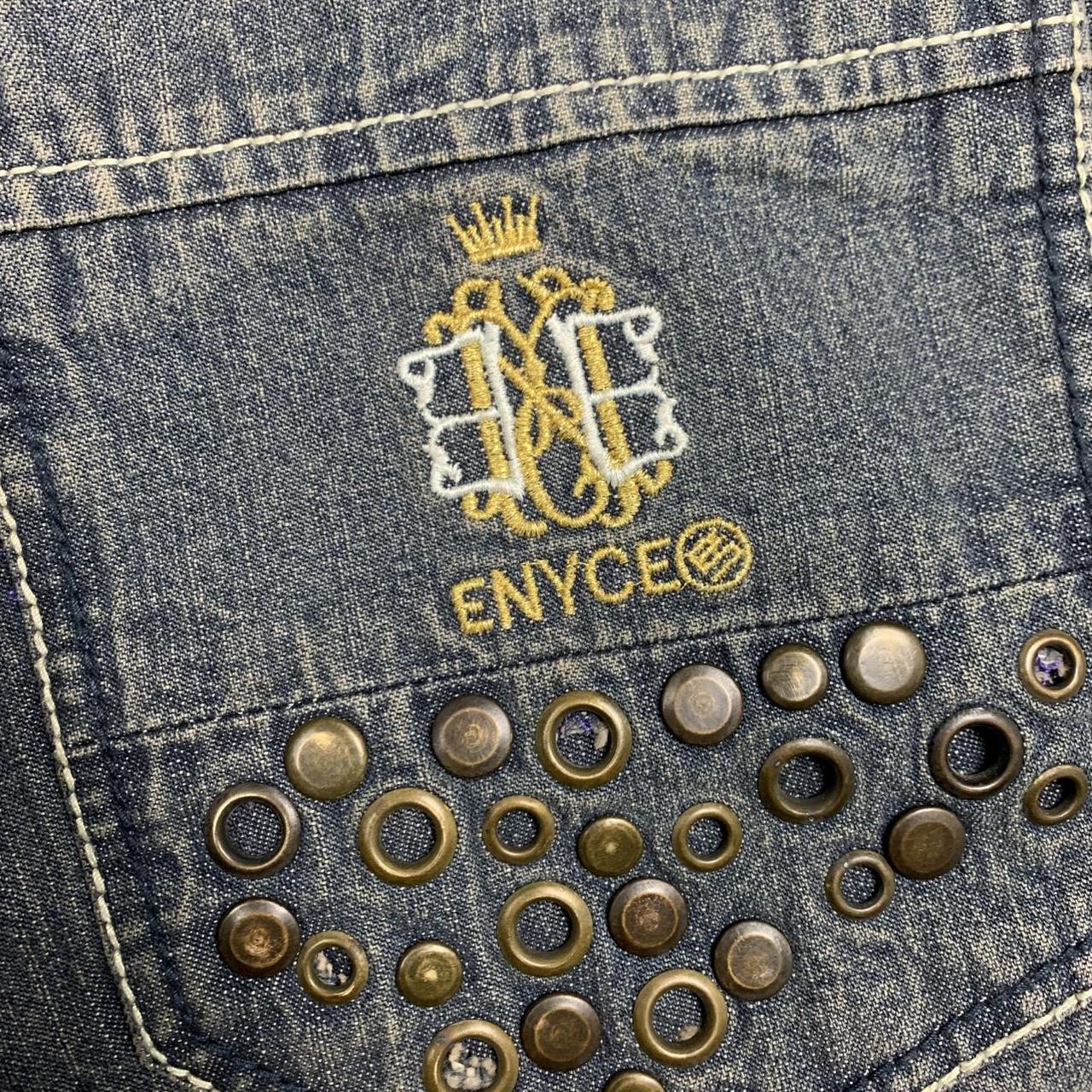 Enyce 00s studded graphic blue baggy denim jeans