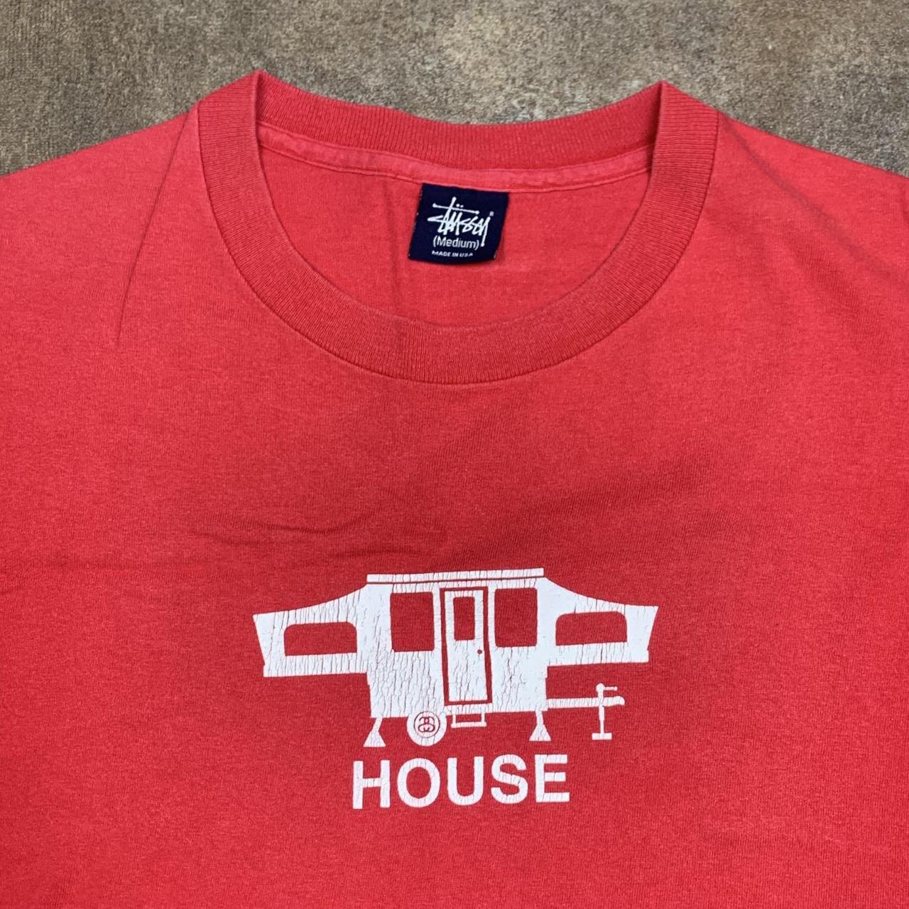 Stüssy 00s red boxy graphic tee
