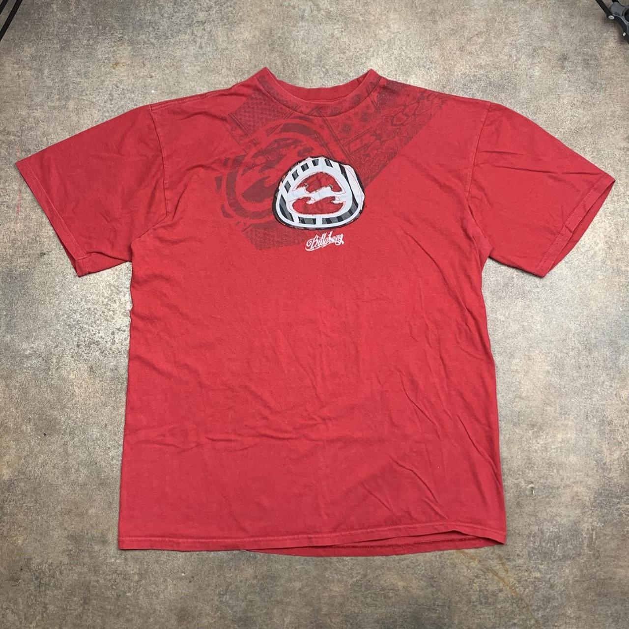 Billabong 90s red cut and sew graphic tee