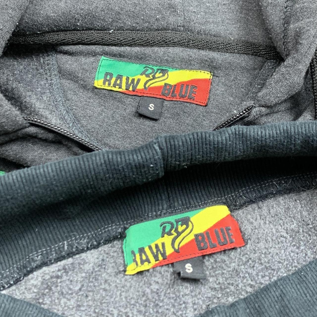 Raw Blue 00s grey rasta graphic tracksuit