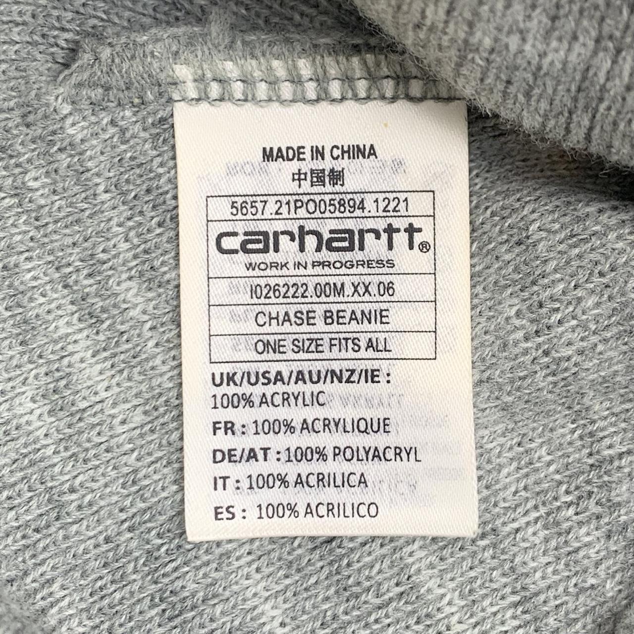 Carhartt W.I.P light grey logo beanie
