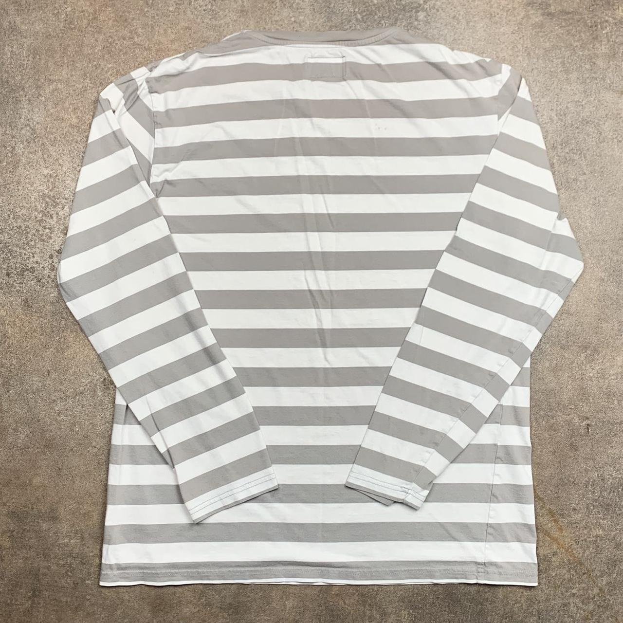 Diamond Supply Co. white grey striped long sleeve tee