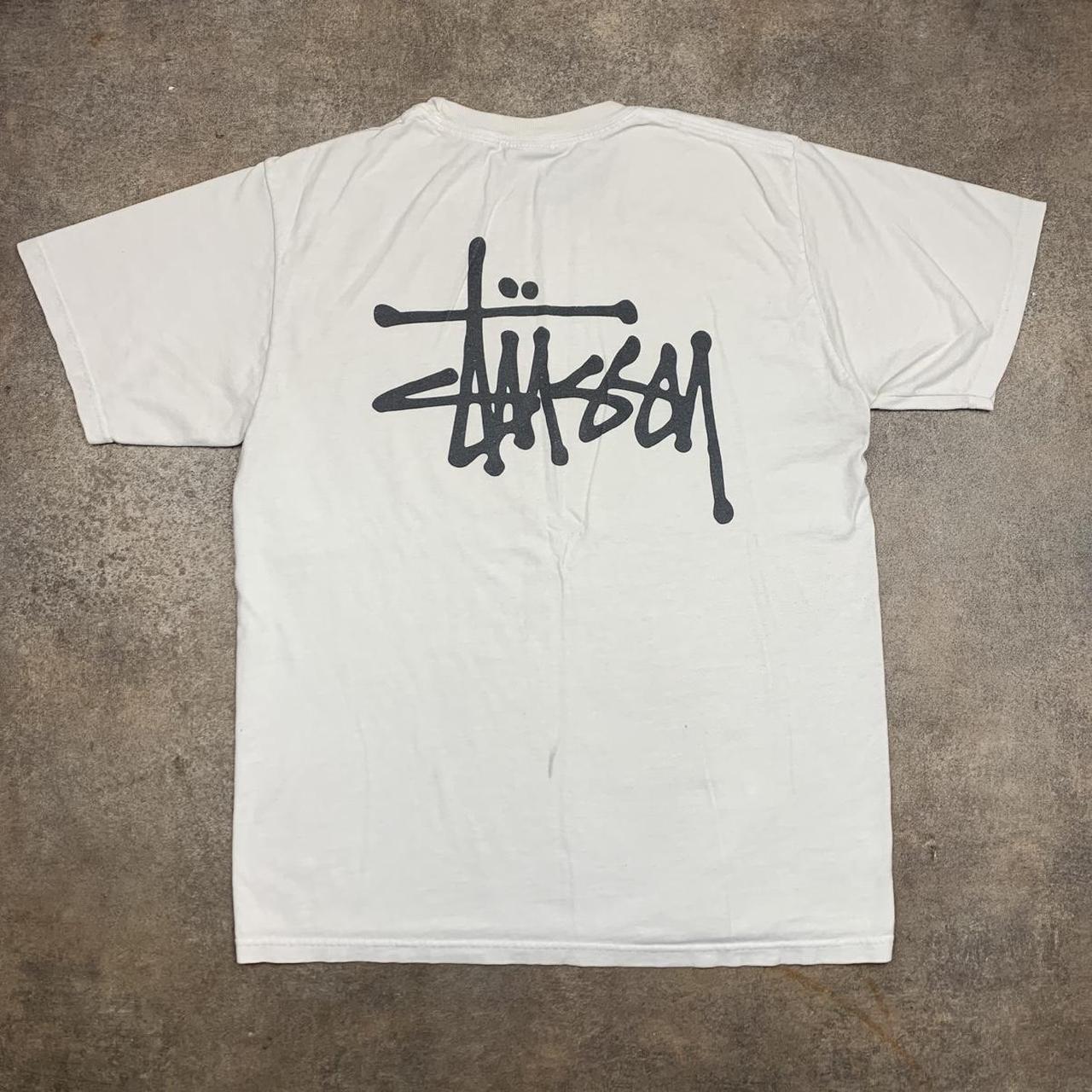 Stüssy white black graphic tee