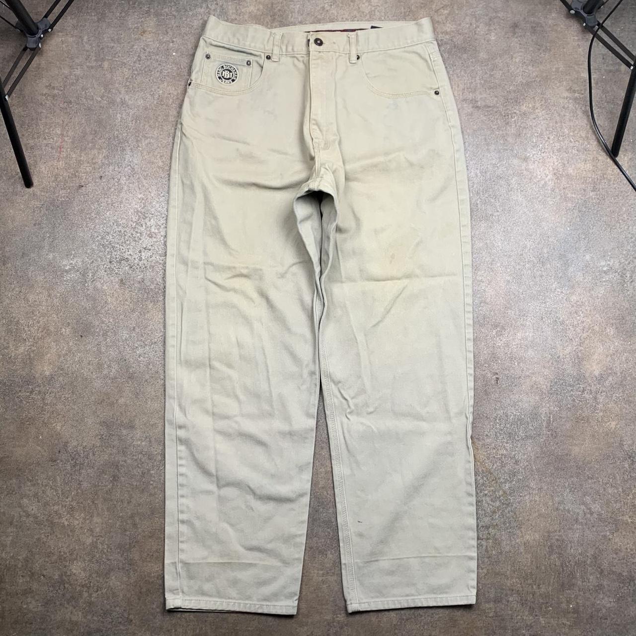 Pelle Pelle Marc Buchanan 90s graphic baggy cream denim jeans