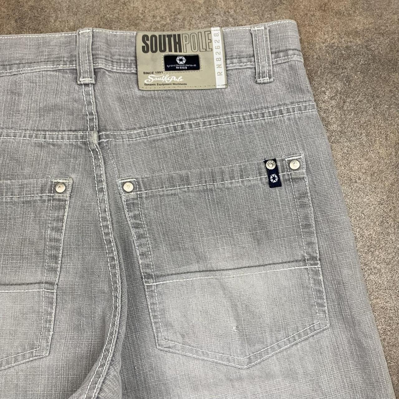 Southpole 00s white light grey grunge denim jeans