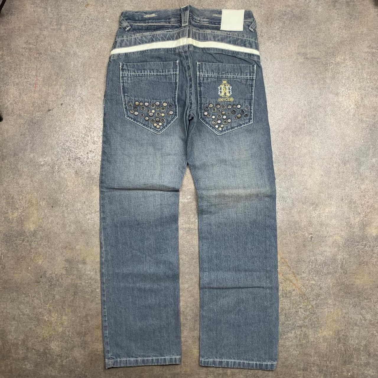 Enyce 00s studded graphic blue baggy denim jeans