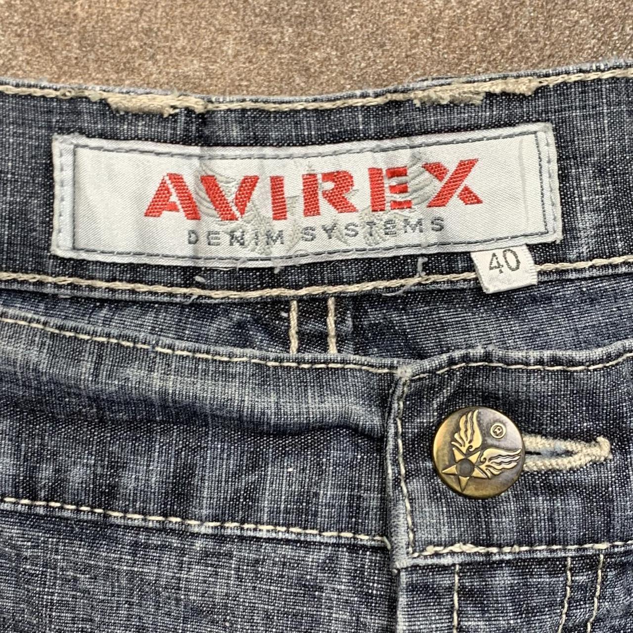 Avirex 90s baggy grey black faded denim jorts