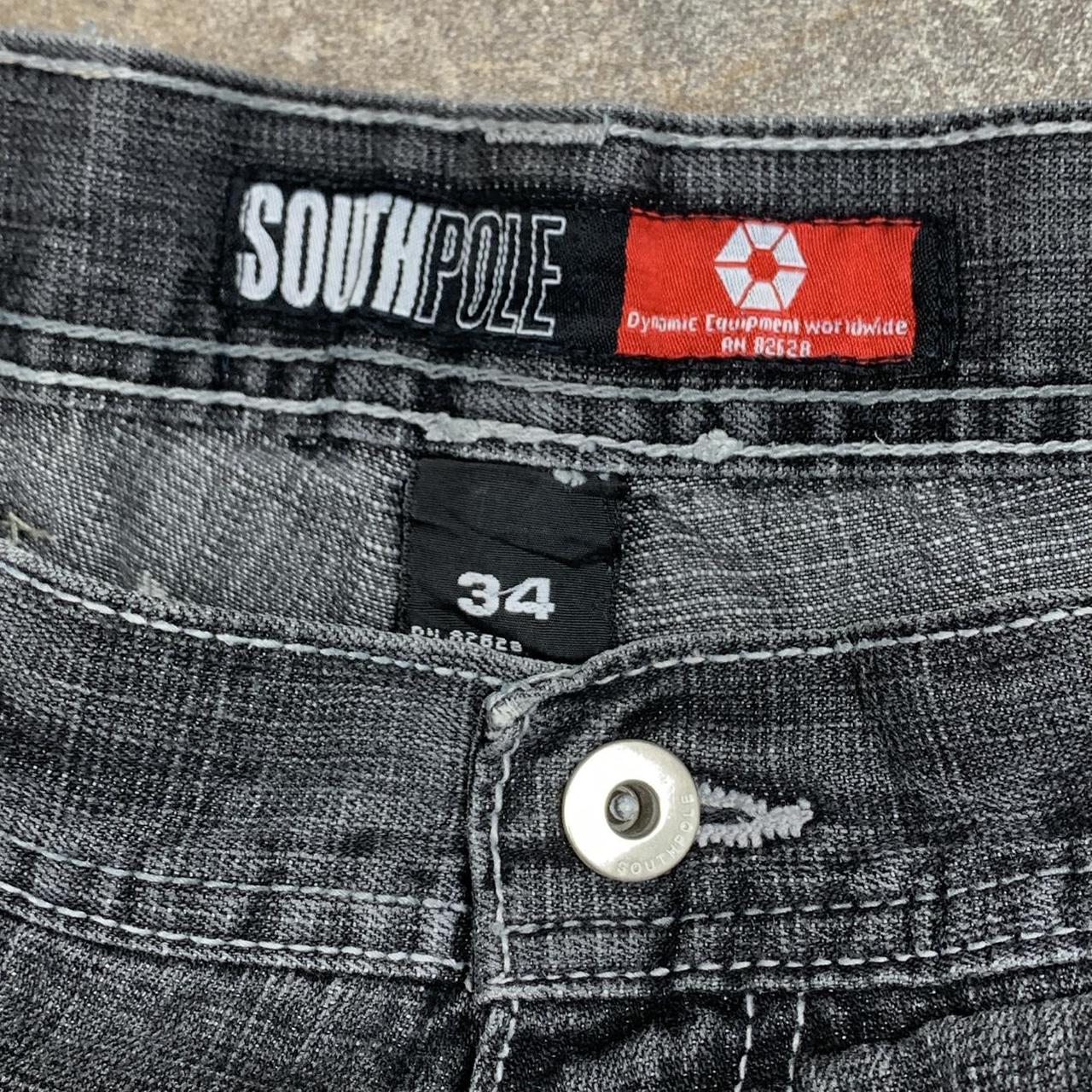 Southpole 00s red tab baggy black grey faded denim jeans
