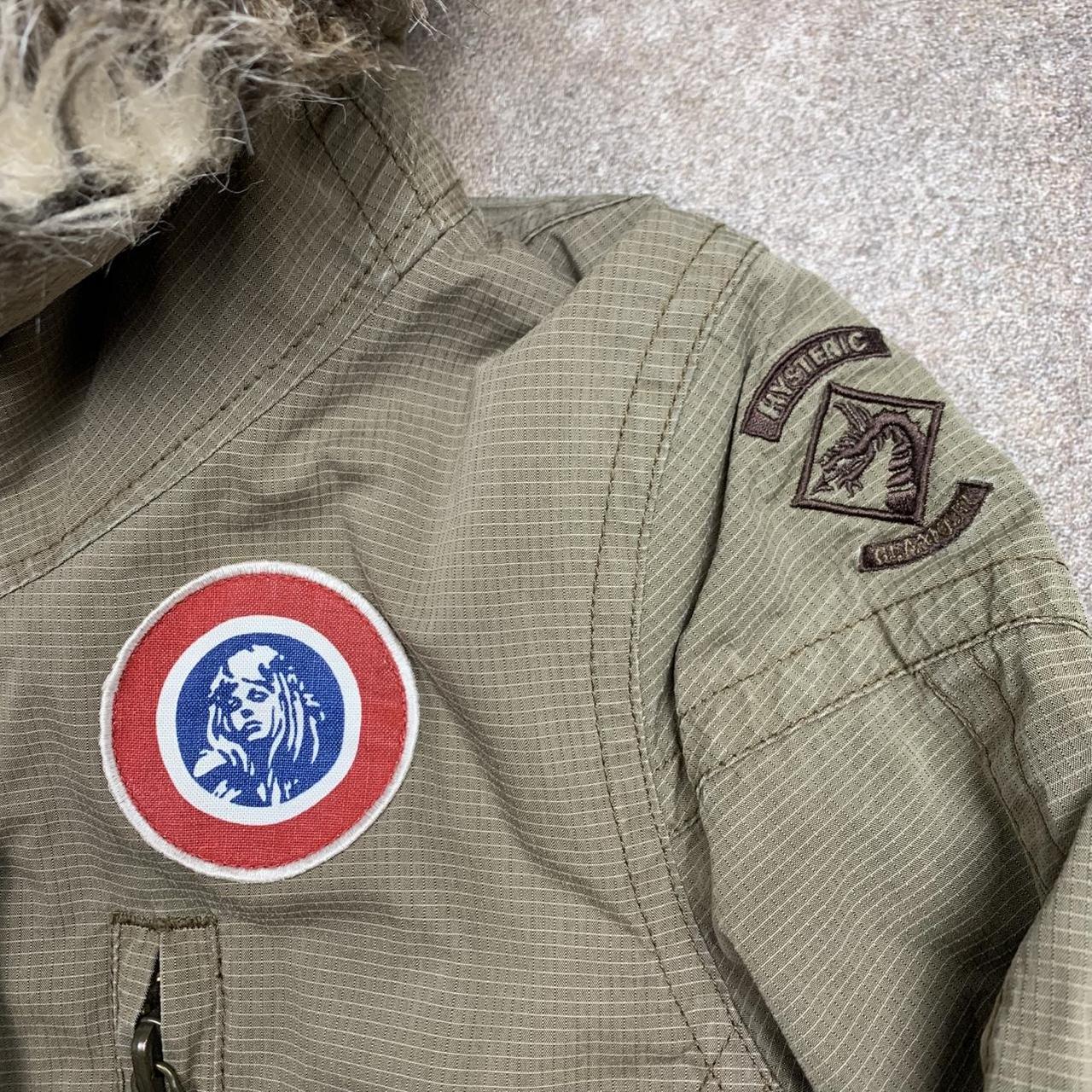 Hysteric Glamour 00s khaki-beige fur hood utilised long coat