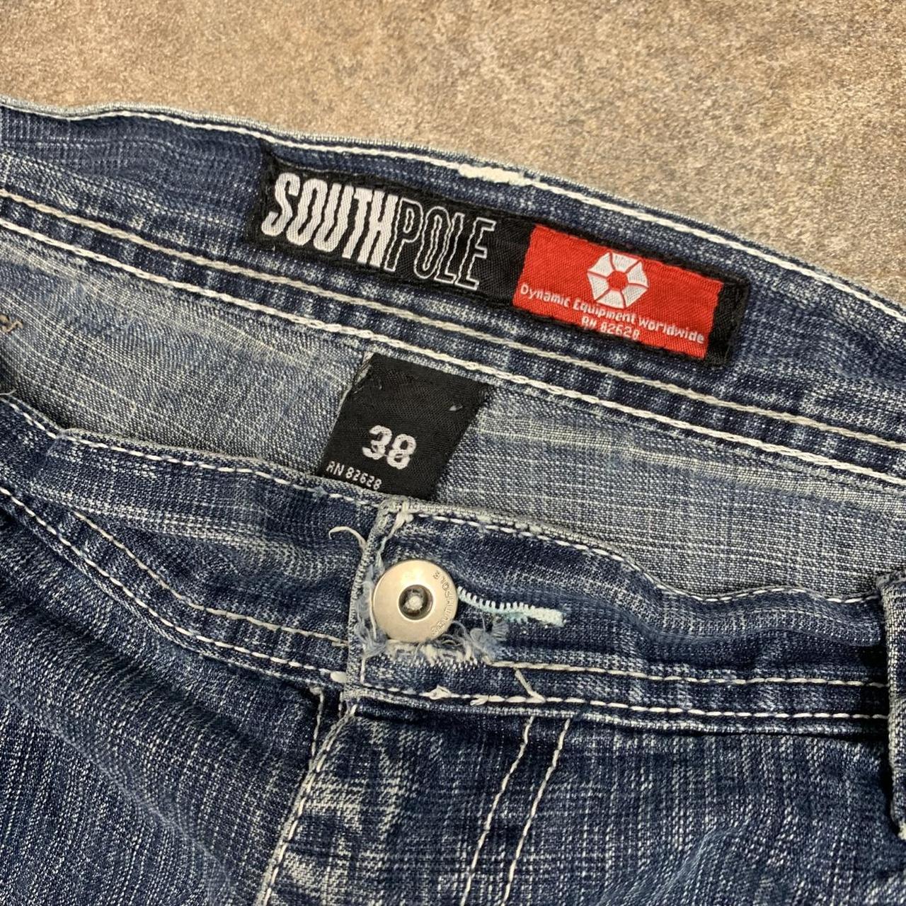 Southpole 00s red tab navy blue denim jorts