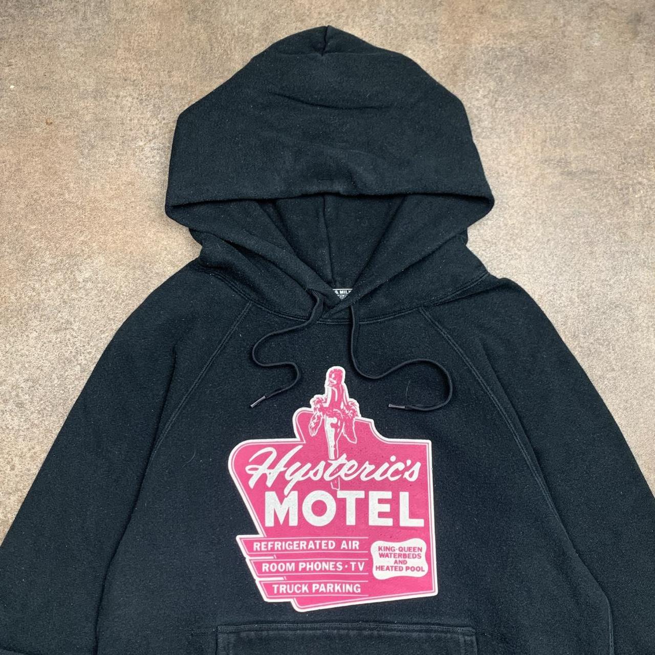 Hysteric Glamour 00s black pink graphic hoodie