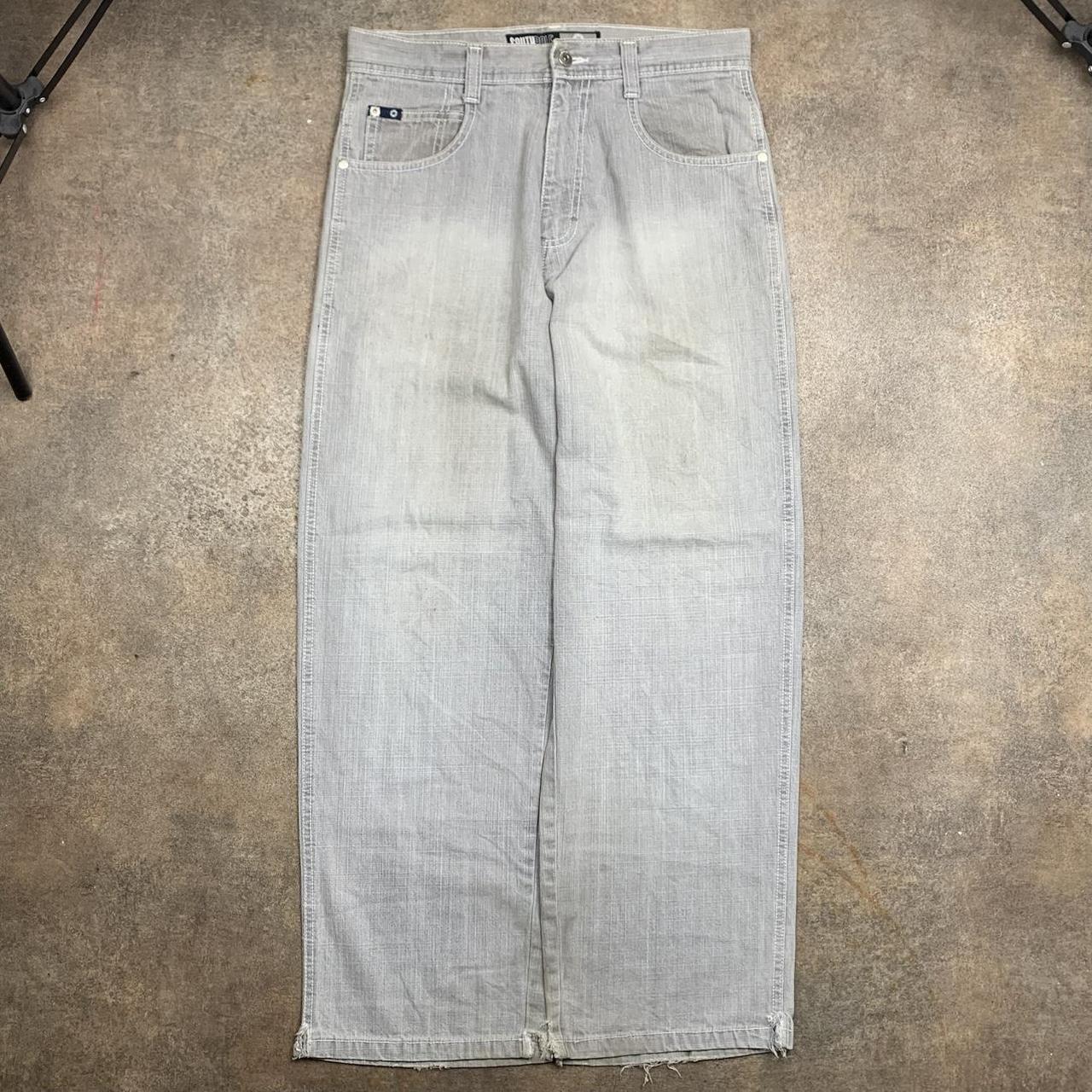 Southpole 00s white light grey grunge denim jeans
