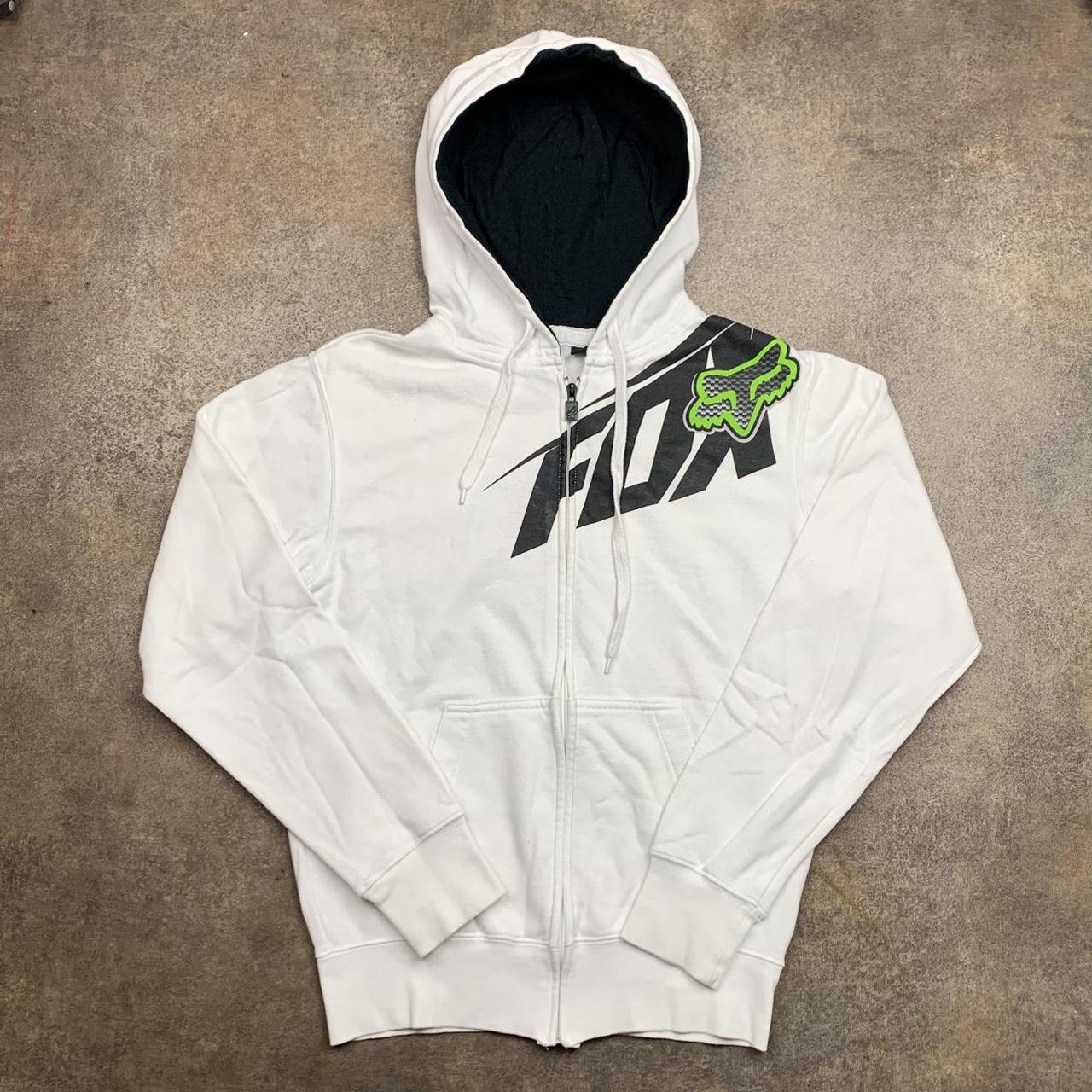 Fox Racing 00s white black zip hoodie