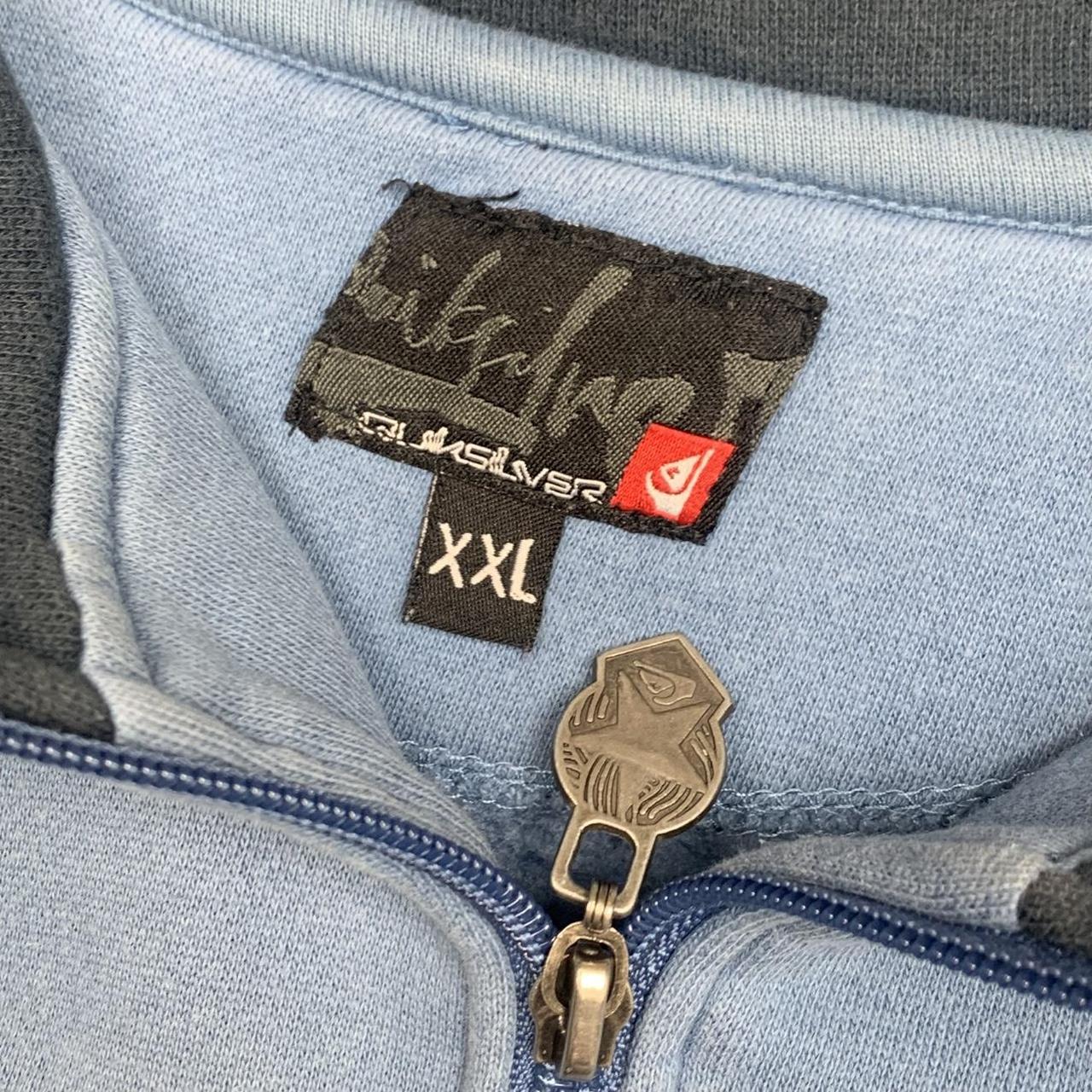 Quiksilver 00s blue black grunge graphic zip jumper
