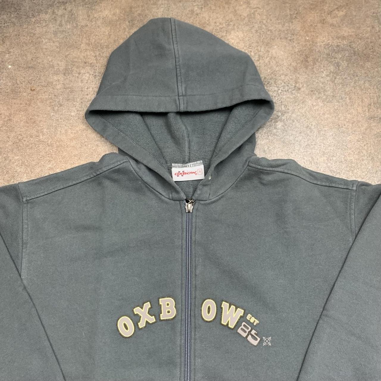 Oxbow 00s graphic baggy blue zip hoodie