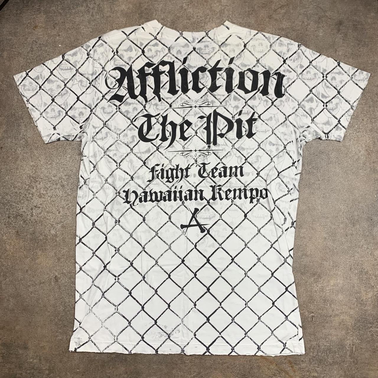 Affliction 00s white black grunge graphic tee