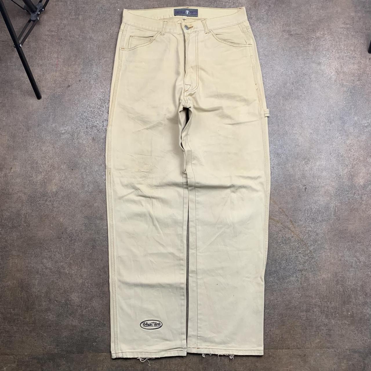 Freeman T. Porter 90s beige baggy carpenter denim jeans
