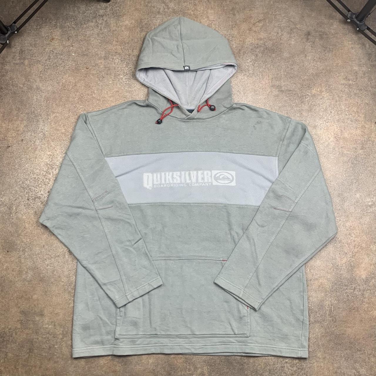 Quiksilver 90s grey graphic boxy hoodie